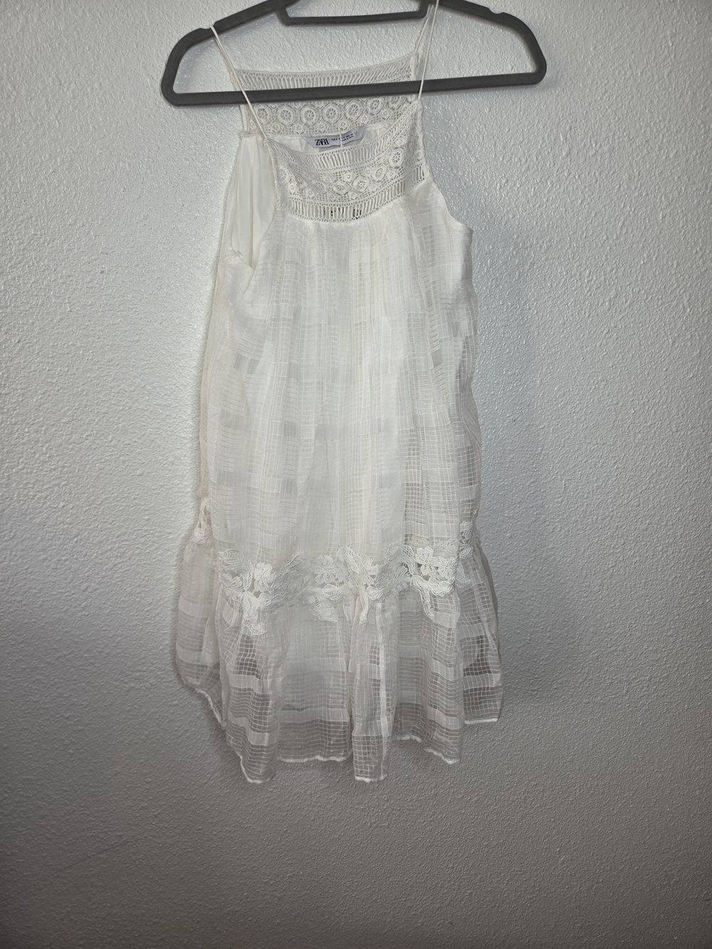 Zara White Crochet-Trim Sundress